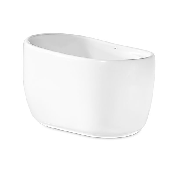 Streamline 32W x 51L Glossy White Acrylic Bathtub and a Polished Gold Reversible Drain