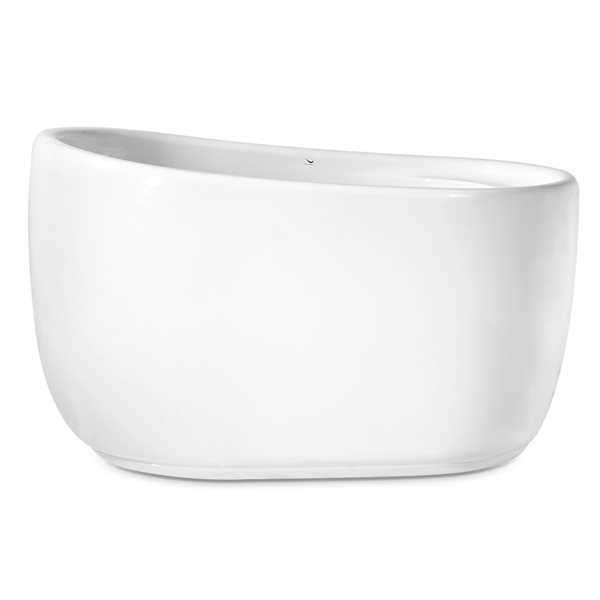 Streamline 32W x 51L Glossy White Acrylic Bathtub and a Polished Gold Reversible Drain