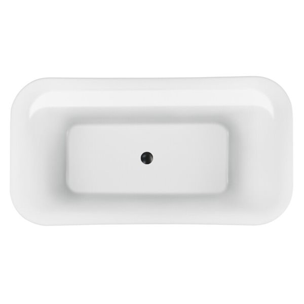 Streamline 31W x 59L Glossy White Acrylic Bathtub and a Matte Oil Rubbed Bronze Center Drain