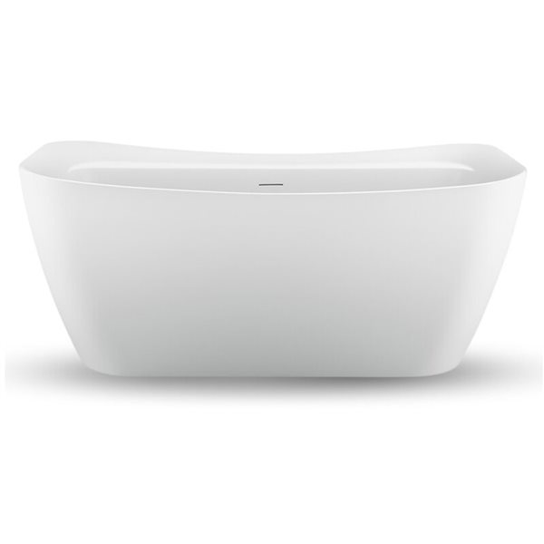 Streamline 31W x 59L Glossy White Acrylic Bathtub and a Matte Oil Rubbed Bronze Center Drain