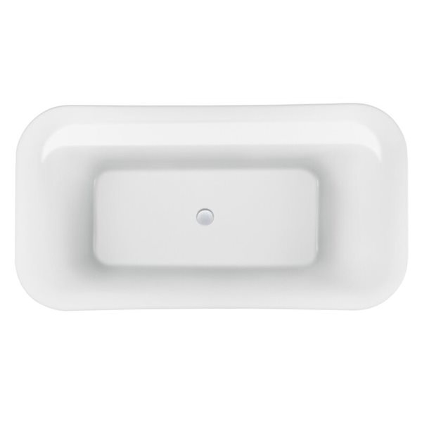 Streamline 31W x 59L Glossy White Acrylic Bathtub and a Polished Chrome Center Drain