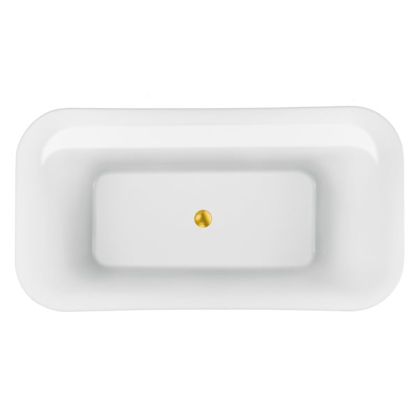 Streamline 31W x 59L Glossy White Acrylic Bathtub and a Polished Gold Center Drain