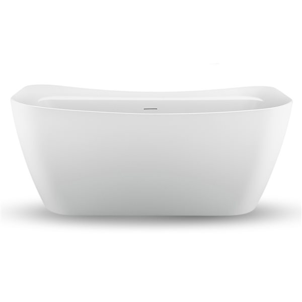 Streamline 31W x 59L Glossy White Acrylic Bathtub and a Polished Gold Center Drain