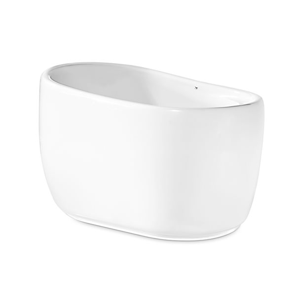 Streamline 32W x 51L Glossy White Acrylic Bathtub and a Matte Black Reversible Drain