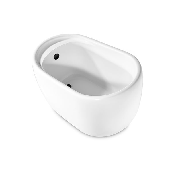 Streamline 32W x 51L Glossy White Acrylic Bathtub and a Matte Black Reversible Drain