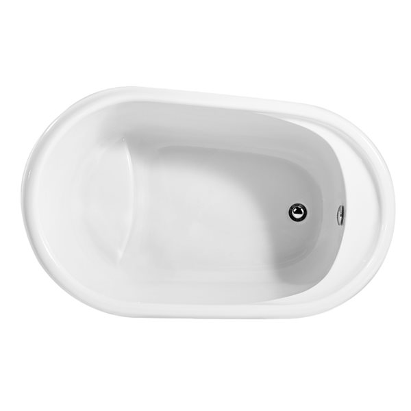 Baignoire en acrylique blanc lustré Streamline de 32 po x 51 po avec drain réversible chrome poli