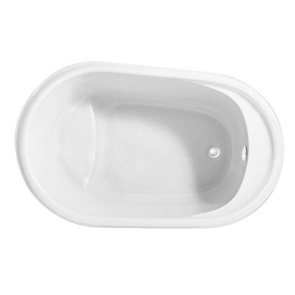 Baignoire en acrylique blanc lustré Streamline de 32 po x 51 po avec drain réversible blanc lustré