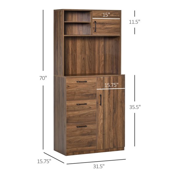 HomCom 31.5-in W Composite Wood Freestanding Kitchen Storage Cabinet