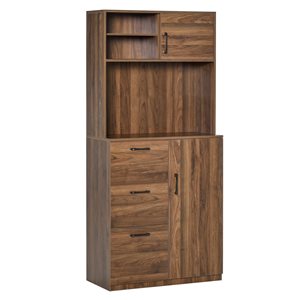 HomCom 31.5-in W Composite Wood Freestanding Kitchen Storage Cabinet