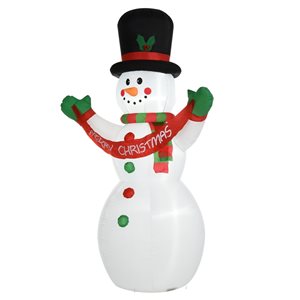 Bonhomme de neige de Noël gonflable avec DEL par HomCom de 95,75 po