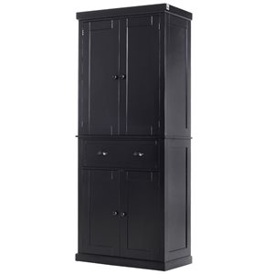 HomCom 29.92-in W Composite Wood Black Freestanding Pantry