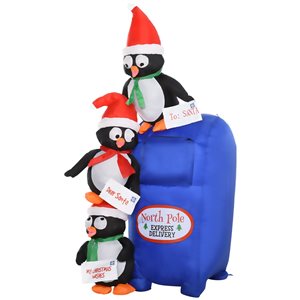 Pingouins de Noël gonflables avec DEL par HomCom de 72,5 po