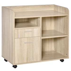 Vinsetto 31 1/2-in x 28 1/4-in Oak 2-Drawer Mobile File Cabinet with Adjustable Storage