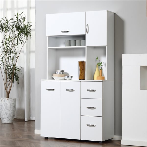 HomCom 35.04-in W Composite Wood Freestanding Kitchen Storage Cabinet