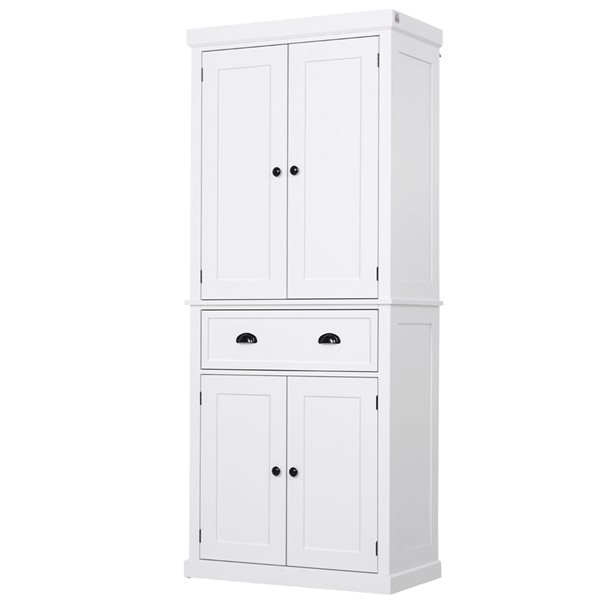 HomCom 29.92-in W Composite Wood White Freestanding Pantry