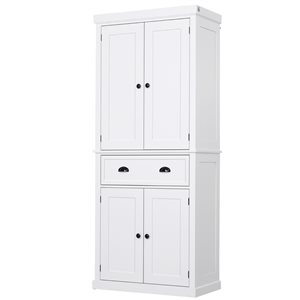 HomCom 29.92-in W Composite Wood White Freestanding Pantry