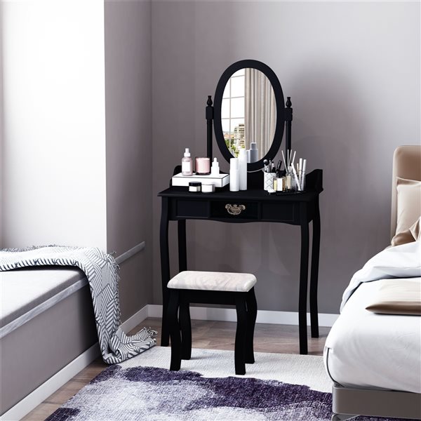 29.5in Black Makeup Vanity 831092BK RONA