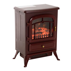 HomCom 16-in W Red LED Standing Electric Fireplace