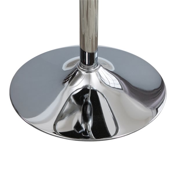 Homcom Modern Square Faux Leather Bar Table with Adjustable Footrest