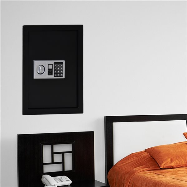 Black Steel Digital Residential WallMounted Safe E50017 RONA