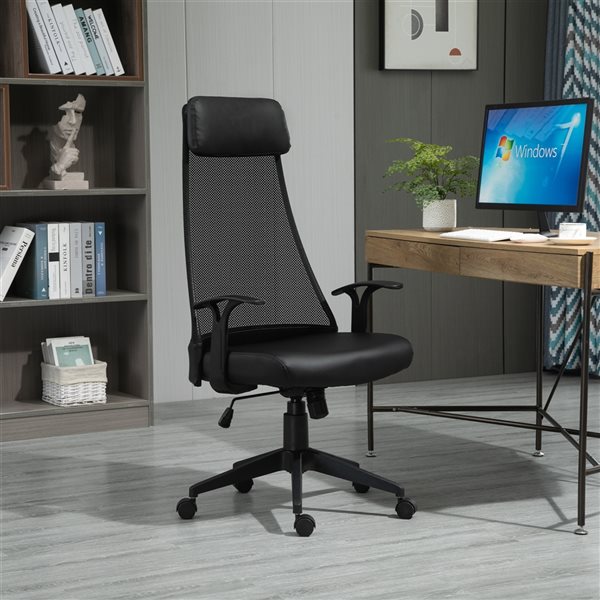 Vinsetto Adjustable Height Swivel Black Office Chair 921-389 | RONA