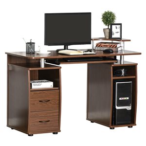 HomCom 47.24-in Brown Modern/Contemporary Computer Desk