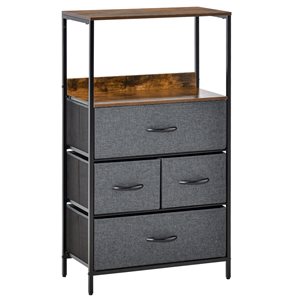 HomCom 40 1/2-in x 22 3/4-in Grey Modern Dresser with Foldable Drawers