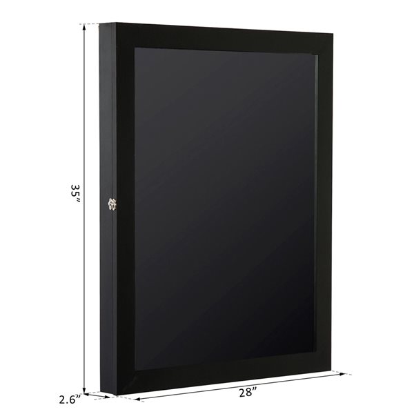 HOMCOM Jersey Frame Display Case Shadow Box - Black