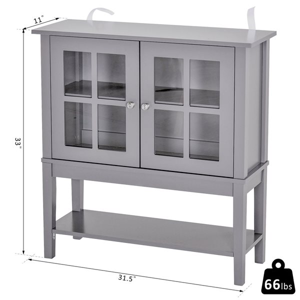 Buffet HomCom en bois composite gris de 31,5 po l.