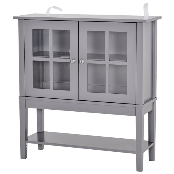 Buffet HomCom en bois composite gris de 31,5 po l.