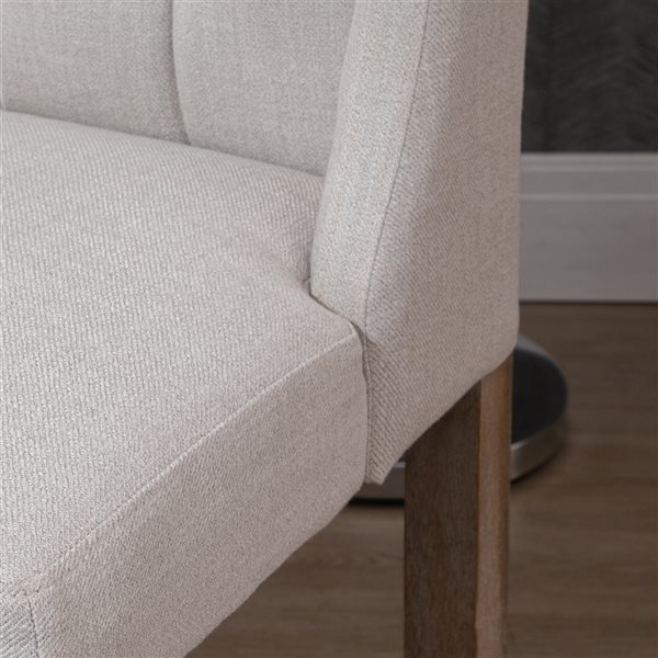 HOMCOM Beige Modern Tufted Bar Stools with Footrest - Set of 2