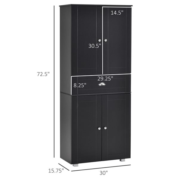 HomCom 30-in W Composite Wood Freestanding Pantry