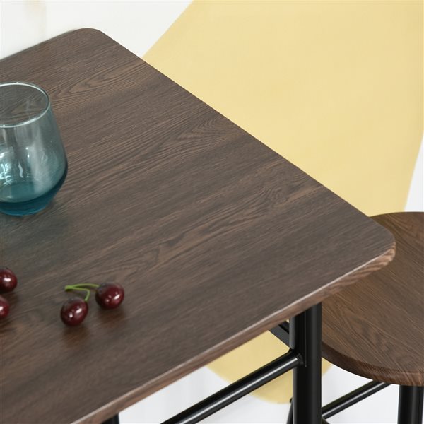 Ensemble de salle à manger noir et brun chêne par HomCom avec table rectangulaire