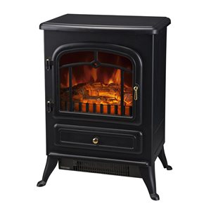 HomCom 16-in W Black LED Standing Electric Fireplace