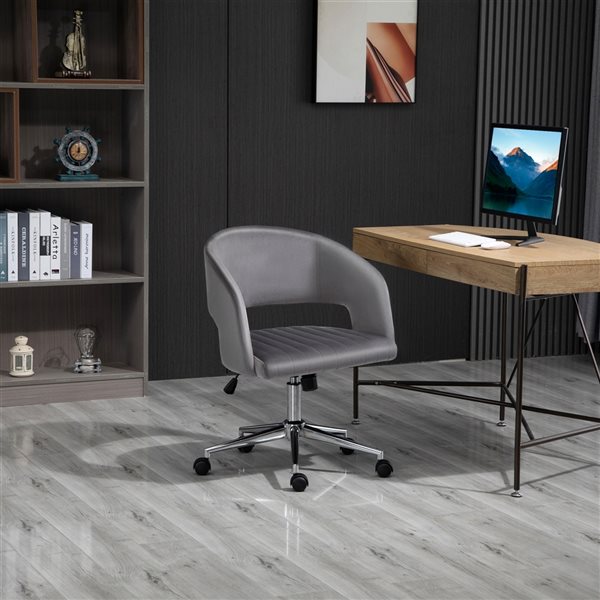 Vinsetto Light Grey Contemporary Swivel Adjustable Height Office Chair