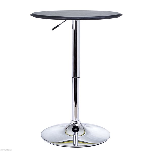 Table haute ronde pivotante HomCom en similicuir avec hauteur ajustable