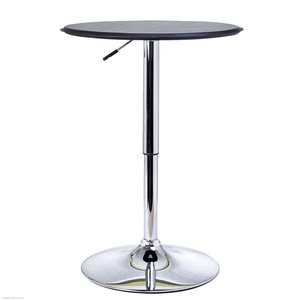 HomCom Round Faux Leather Swivel Bar Table with Adjustable Height