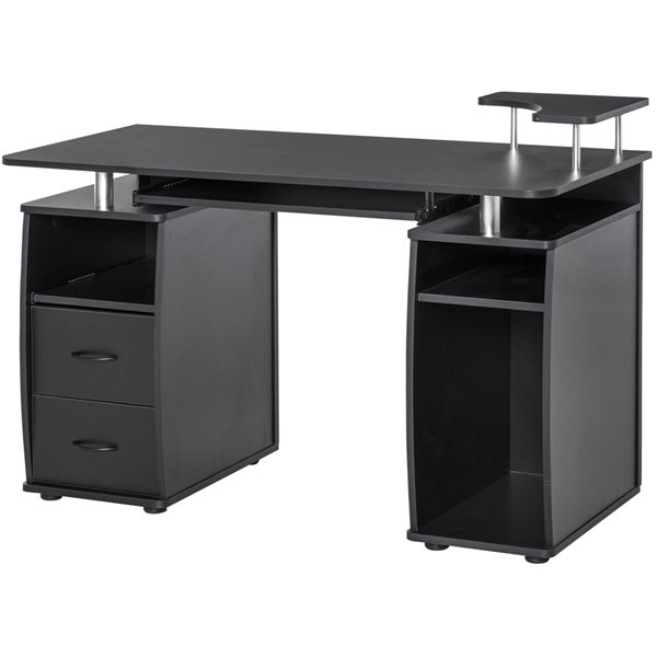 HomCom 47.24-in Modern/Contemporary Black Computer Desk