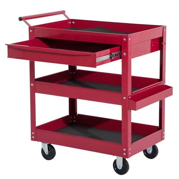 HomCom 32.28-in 1-Drawer Shelf Utility Cart
