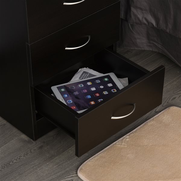 HomCom Black Nightstand