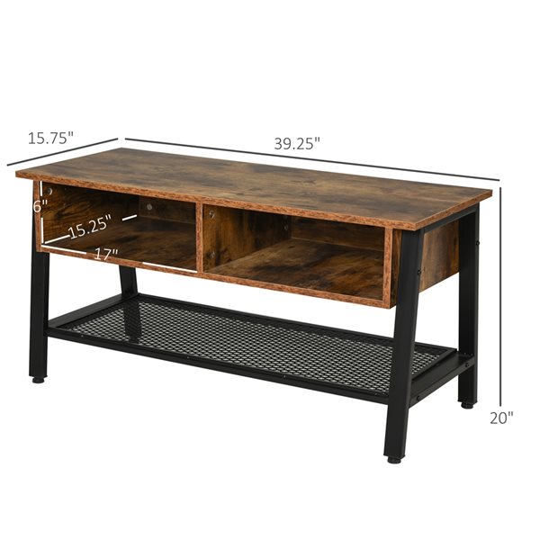 HomCom Antique Brown TV Stand