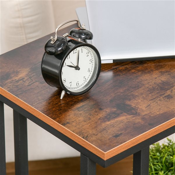 HOMCOM Brown Wood Rectangular End Table