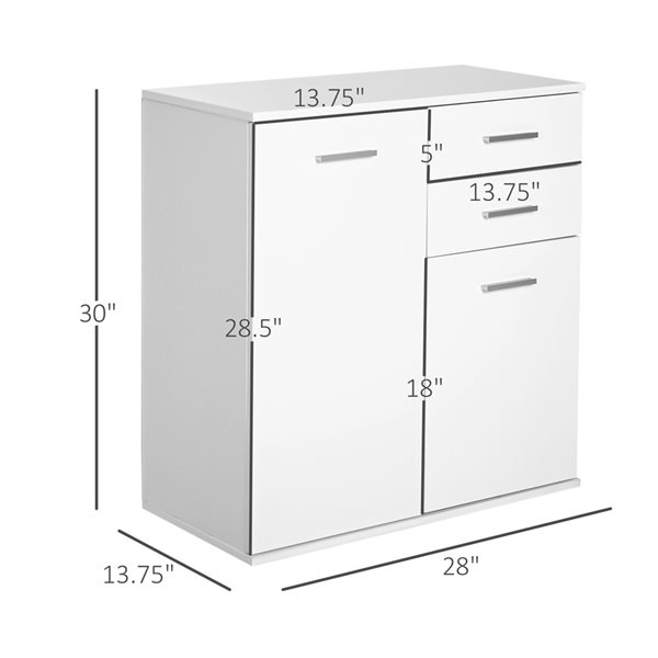 Buffet HomCom en bois composite de 27,95 po l.