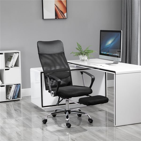 Vinsetto Contemporary Adjustable Height Swivel Ergonomic Black Office Chair