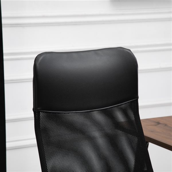 Vinsetto Contemporary Adjustable Height Swivel Ergonomic Black Office Chair