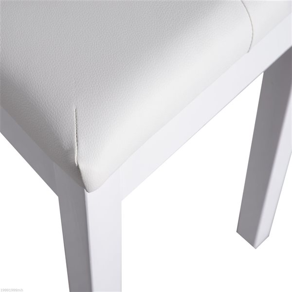 HomCom Modern White Piano Bench with Storage