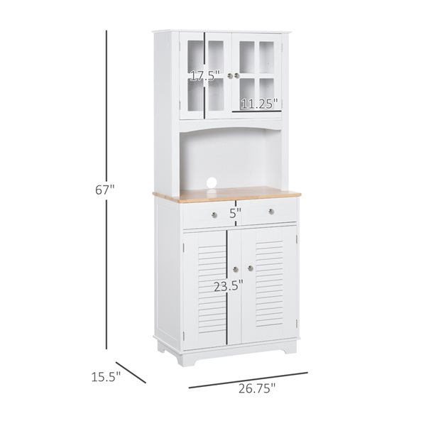 HomCom 26.77-in W Composite Wood Freestanding Kitchen Storage Cabinet