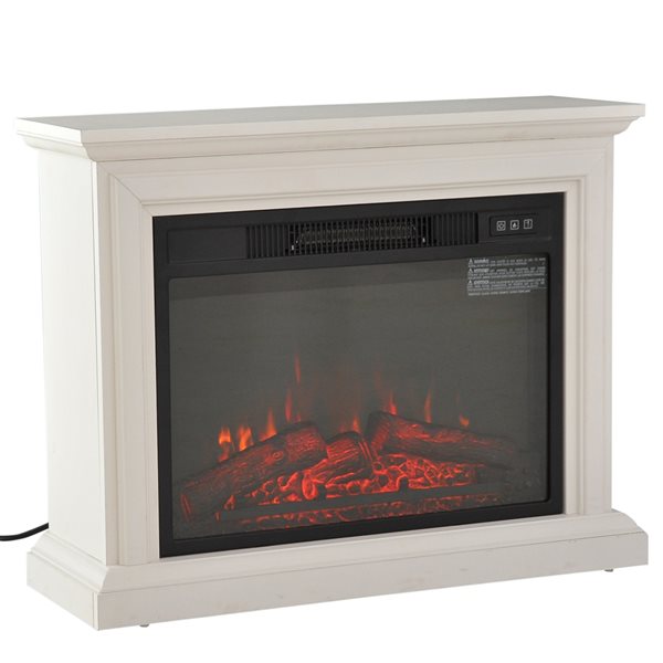 HOMCOM 31-in W White LED Freestanding Portable Electric Fireplace