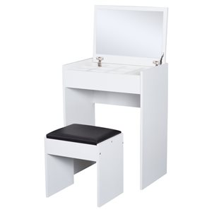 HomCom 23.7-in White Wood Makeup Vanity