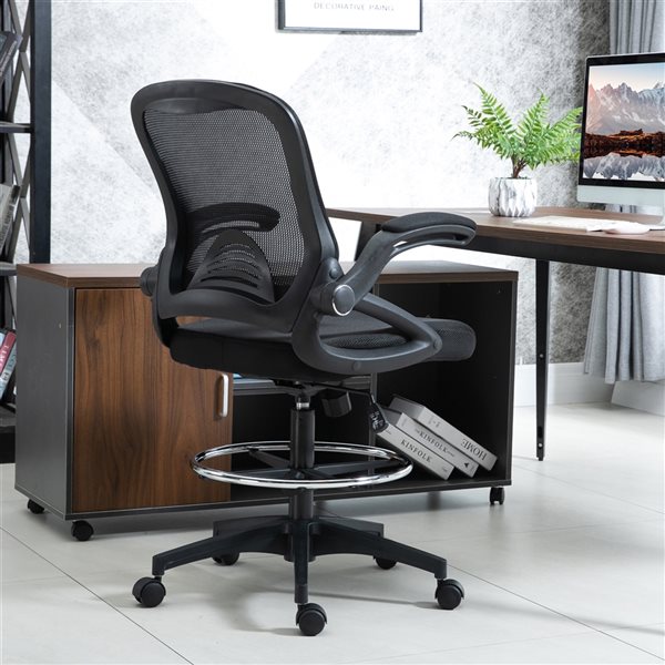 Vinsetto Contemporary Black Adjustable Height Swivel Office Chair